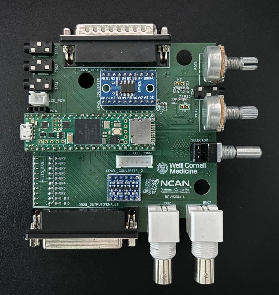 Photo of the main circuit-board of NCAN's open-source SyncGenie device
